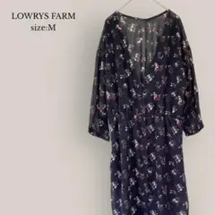 【ローリーズファーム】シアーロングカーディガン　長袖　花柄　薄手　ブラック　良品