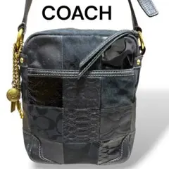 COACH コーチ patchwork パッチワーク ショルダーバッグ 블랙