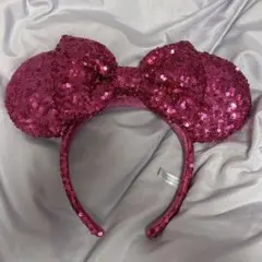 ディズニー カチューシャ スパンコール ピンク ミニー