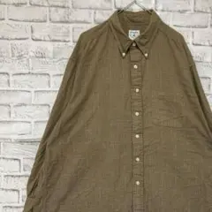 ブルックスブラザーズ長袖シャツ！ブラウンチェック　XL 0317