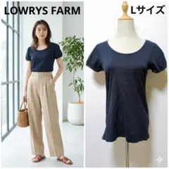 ローリーズファーム パフスリーブTシャツ 紺 L 綿100％ シンプル 美品