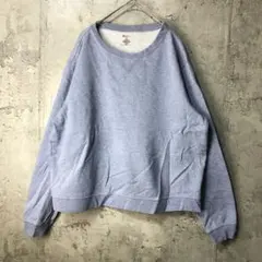 B368古着　トレーナー　スウェット　青　無地　90s Y2K