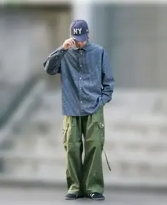 新品、タグ付き レイジブルー ヴィンテージライク カーゴパンツ