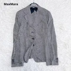 大きいサイズ 最高級 白タグ MaxMara リネン シルク混 ジップ