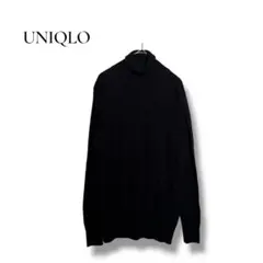 ユニクロ タートルネック セーター 長袖 黒 XL シンプル ウール100%