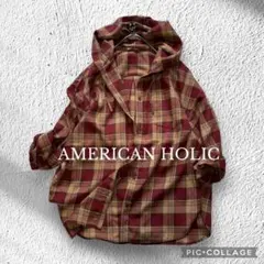 AMERICAN HOLIC アメリカンホリック　チェックシャツ　フードシャツ