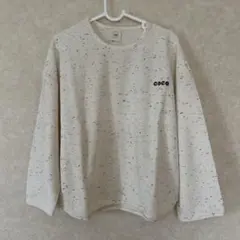 ikncoco つぶつぶ生地 Tシャツ クリーム色