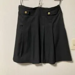 ブラック プリーツスカート ゴールドボタンXL 美品