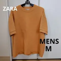 ZARA メンズ Tシャツ M オレンジ 半袖　トップス　春夏　厚手