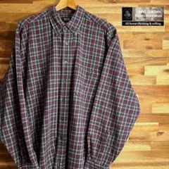 【J69】G.H.BASS & CO. ネルシャツ BDシャツ チェック柄 L