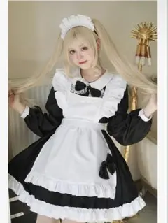 メイド服 コスプレ衣装 フリル エプロン付き