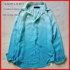 ラルフローレン グラデーションリネンシャツ ライトブルー Lサイズ