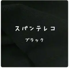スパンテレコ　ブラック　黒　付属ニット　衿・袖口・裾　生地　無地　リブ生地