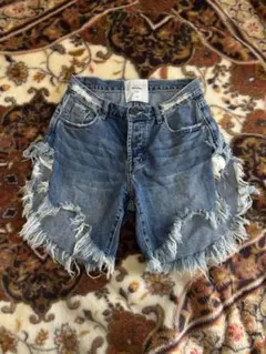 ONETEASPOON フリンジデニムショートパンツ