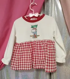 サンリオ キティ SWIMMER コラボ トレーナー チュニック ギンガム 赤