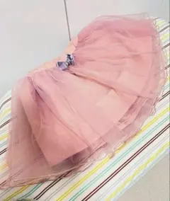 プティマイン チュールスカート ピンク リボン付き　100サイズ