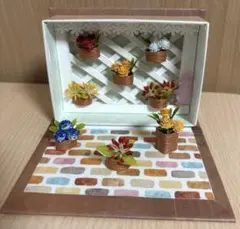 ミニチュア ガーデン 白 エコクラフト 樹脂粘土 多肉植物 お花屋さん
