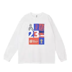 RWC 2023 グラフィックデザインロングリープTシャツSQUARE ホワイト