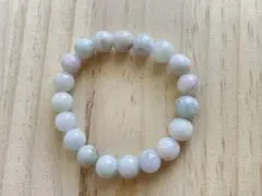 翡翠 ビーズ ブレスレット ラベンダー 灰緑 ヒスイ 珠9.7mm 内周15cm