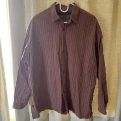 NIKO AND... ブラウン ストライプ 長袖シャツ