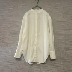 【美品】IENAイエナ☆Canjioliバンドカラーシャツ ウール混 アイボリー