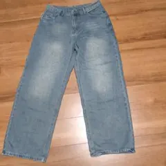 ライトブルー ワイドレッグデニム