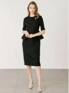 極美品✨CELFORD ワンピース パフスリーブ ネイビー M 38 マーメード