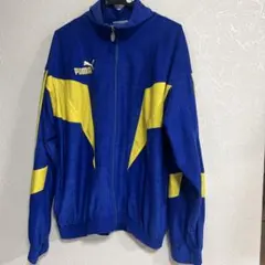 90s古着　PUMA ジップアップ　ジャージ　ブルー　メンズM