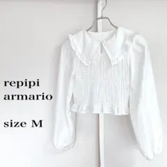 repipi armario レピピアルマリオフリル襟シャーリング長袖サイズM