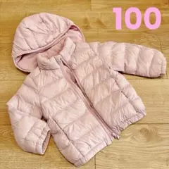 UNIQLO フード付き ピンクダウンコート 100