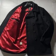 상태좋음 ■schott ピーコート 740C2 ネイビー 裏地赤 42