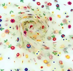 9/18限定SALE 花刺繍　シフォン