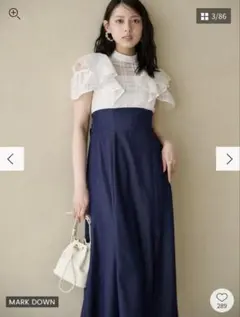 マーキュリーデュオ シアーチェックラッフルドッキングワンピースXS