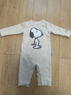 ジェラートピケ　スヌーピージャガードロンパース