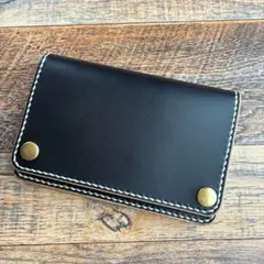 アウトレット品 ミドルトラッカーウォレット ハンドメイド 本革 茶芯