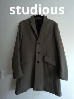STUDIOUSブラウン チェスターコート ウール混紡のサムネイル
