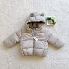 【タグ付き】GAP ベビー　ダウンコート　18M〜24M ゴールド　くま耳