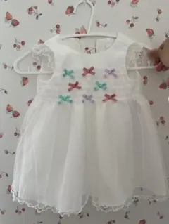 ホワイト ドレス フリル リボン