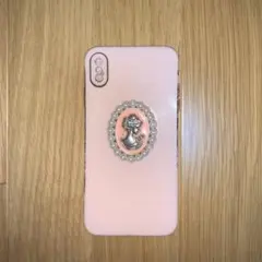 装飾付きピンクiPhoneケース