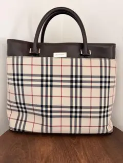 BURBERRY チェック柄 ハンドバッグ 大きめ