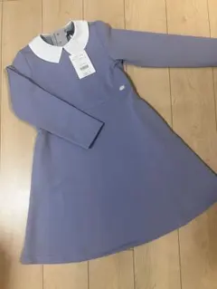 【新品・タグ付き】BEBE（べべ）襟付きパールボタン ワンピース 140