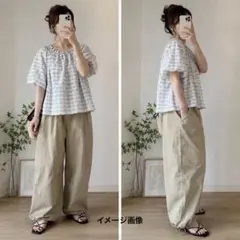&emuu. soft chech gather blouse - メルカリ