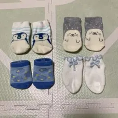 ベビー靴下 4足セット ペンギン アザラシ