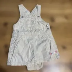 babyGap ベビーギャップくまタグ、旧タグ80ジャンパースカート 花柄刺繍のサムネイル