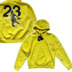 AIR JORDAN ジョーダン バックプリント パーカー イエロー M タグ付