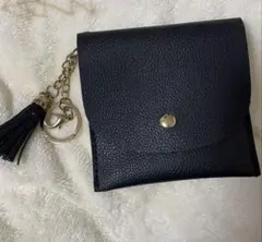 コインケース　カードケース　タッセル付　黒色