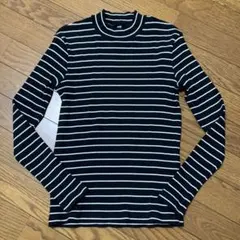 ユニクロ　リブ　ハイネック　Tシャツ　M