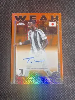 Weah Topps Chrome オレンジ オート Juventus