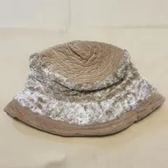 バケットハット　ファー付き　ベージュ 日本製