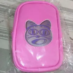 たべっ子どうぶつ クリアウィンドウポーチ　ポーチ　ねこ ピンク